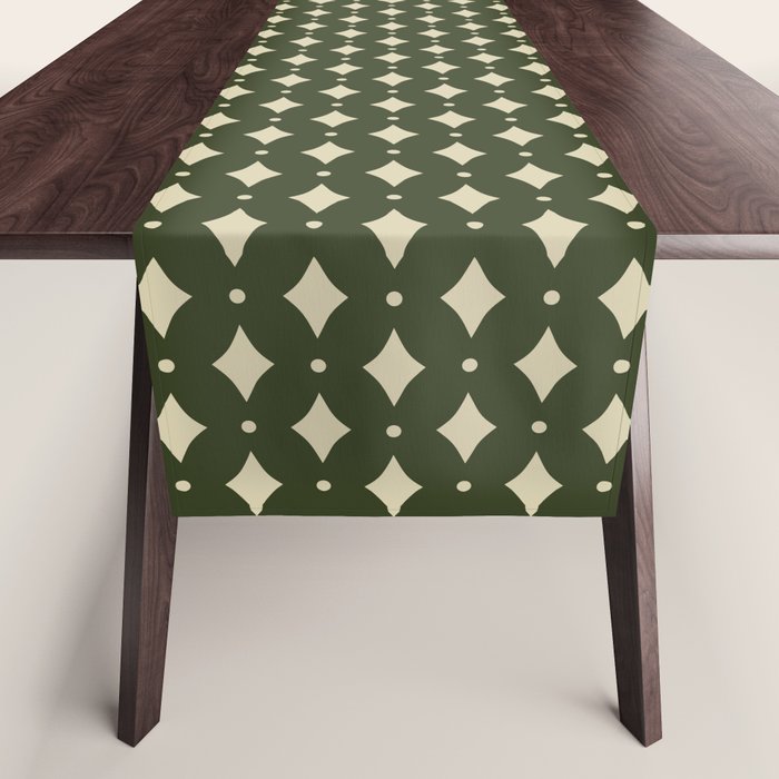 Vintage Stars XI Forest Green Table Runner Gallery Image 1