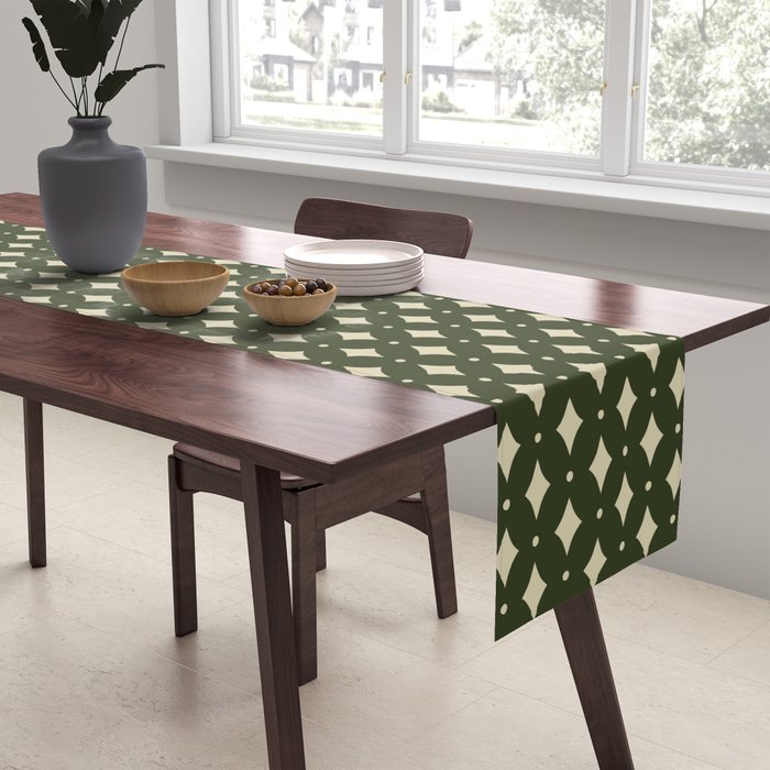 Vintage Stars XI Forest Green Table Runner Gallery Image 2