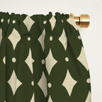 Vintage Stars XI Forest Green Window Curtain Gallery Image 2