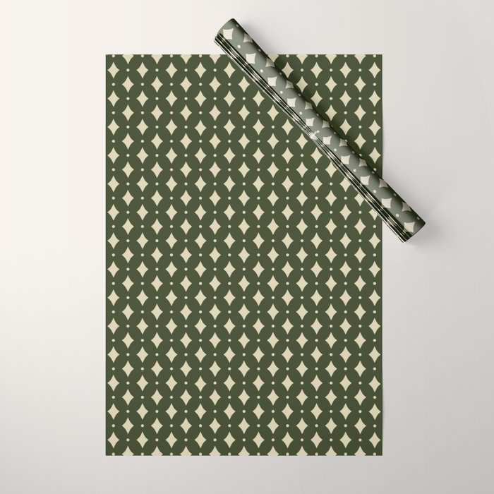 Vintage Stars XI Forest Green Wrapping Paper Gallery Image 1