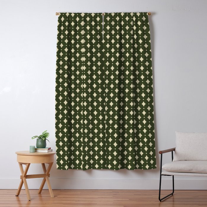 Vintage Stars XI Forest Green Window Curtain Gallery Image 5