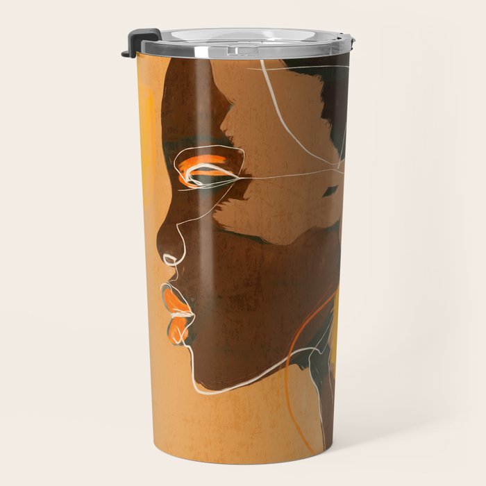 Abstract Art Girl Portrait Travel Mug Gallery Image 3