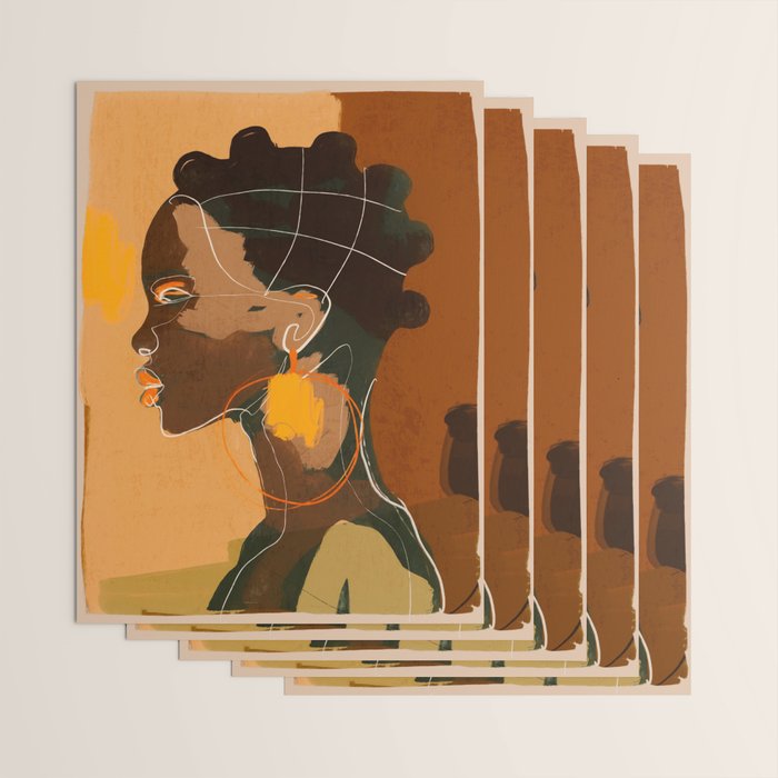 Abstract Art Girl Portrait Wrapping Paper Gallery Image 3