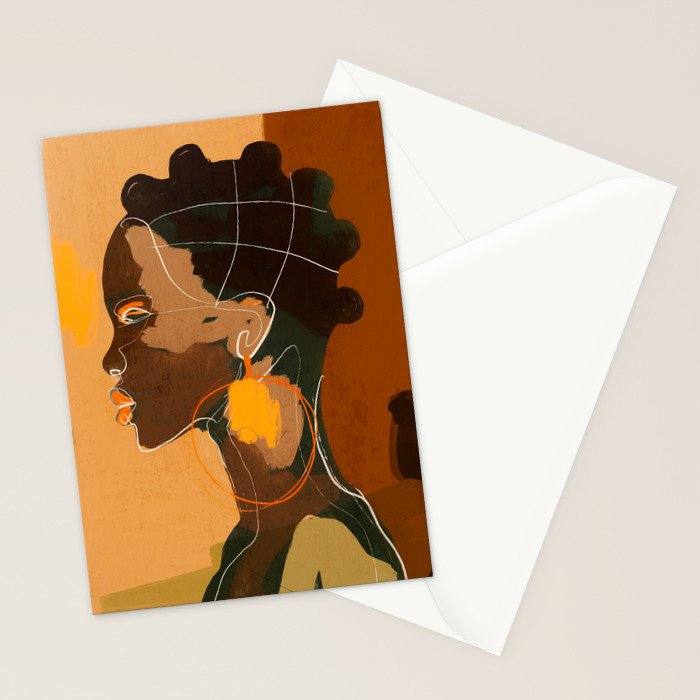 Abstract Art Girl Portrait Stationery Card Gallery Image 2