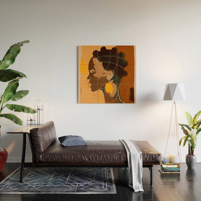 Abstract Art Girl Portrait Wood Wall Art Gallery Image 2