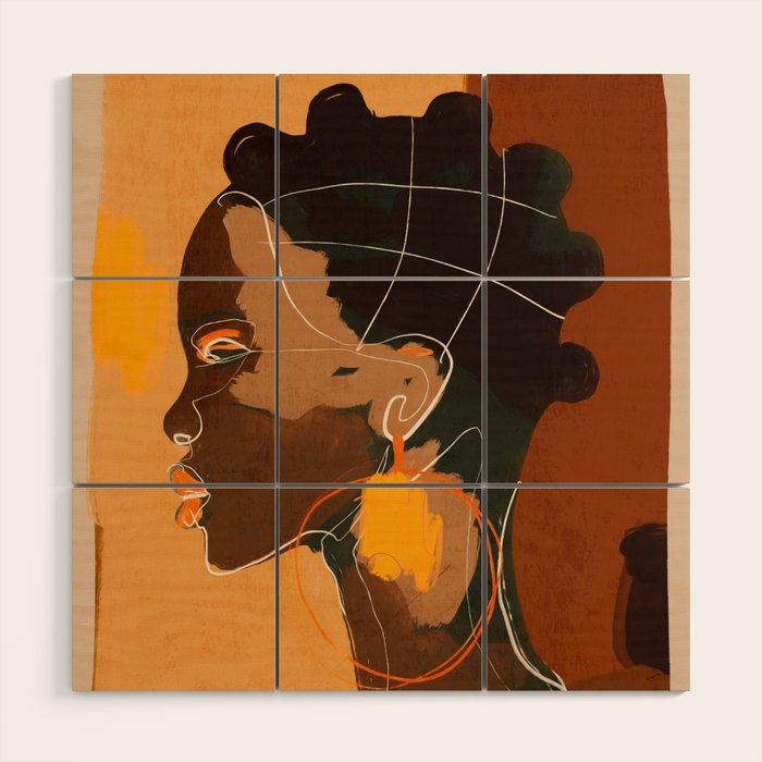 Abstract Art Girl Portrait Wood Wall Art Gallery Image 1