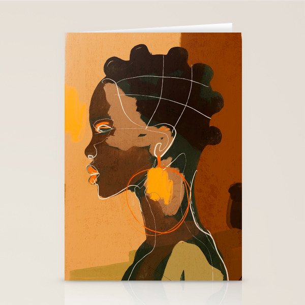Abstract Art Girl Portrait Stationery Card Gallery Image 1