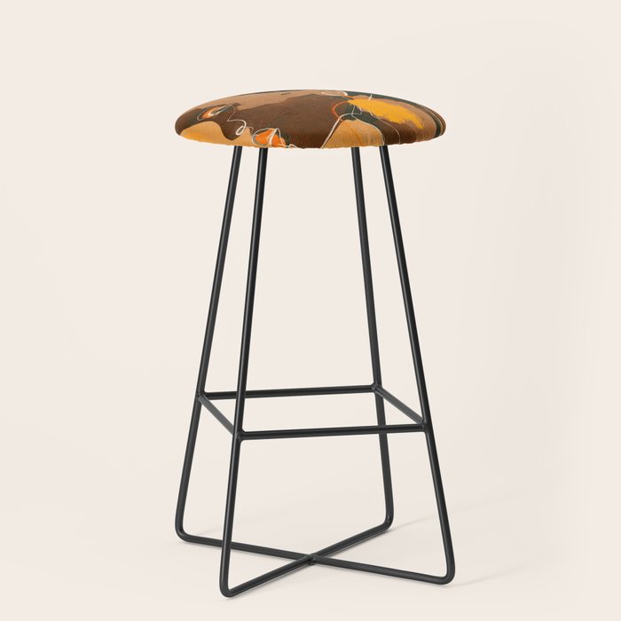 Abstract Art Girl Portrait Stool Gallery Image 1