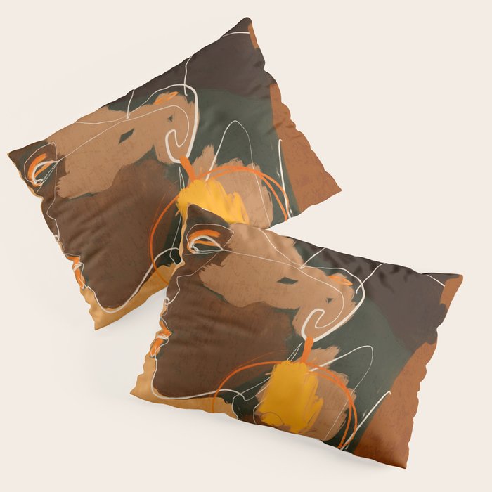 Abstract Art Girl Portrait Pillow Sham Gallery Image 3