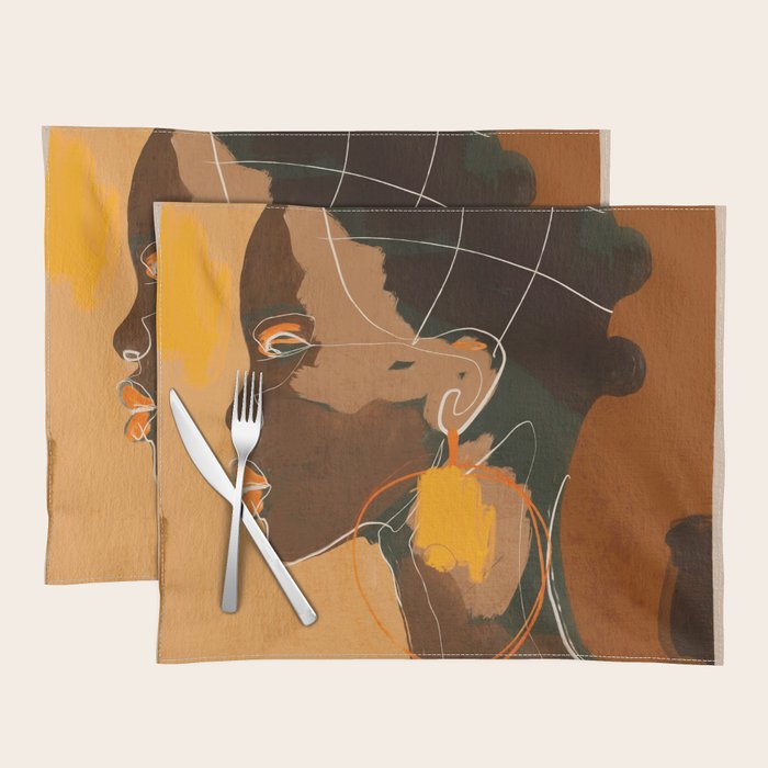 Abstract Art Girl Portrait Placemat Gallery Image 1