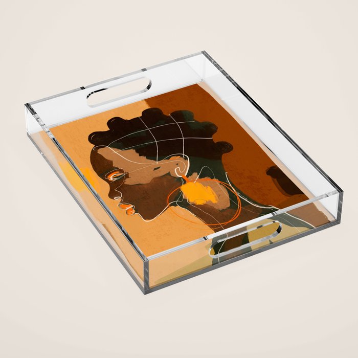 Abstract Art Girl Portrait Acrylic Tray Gallery Image 1