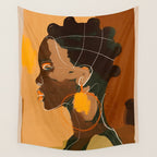 Abstract Art Girl Portrait Wall Tapestry Gallery Image 4
