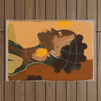 Abstract Art Girl Portrait Outdoor Rug Gallery Image 1