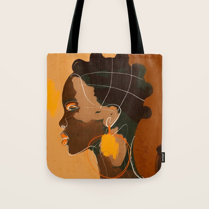 Abstract Art Girl Portrait Tote Bag Gallery Image 1