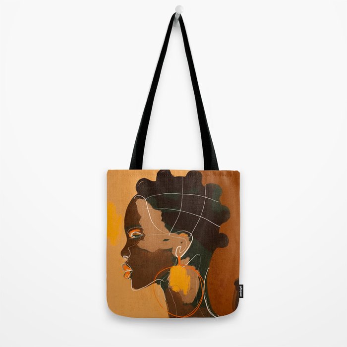 Abstract Art Girl Portrait Tote Bag Gallery Image 2