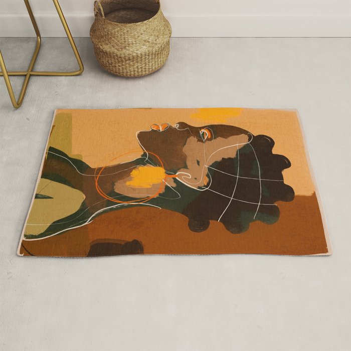 Abstract Art Girl Portrait Rug Gallery Image 1