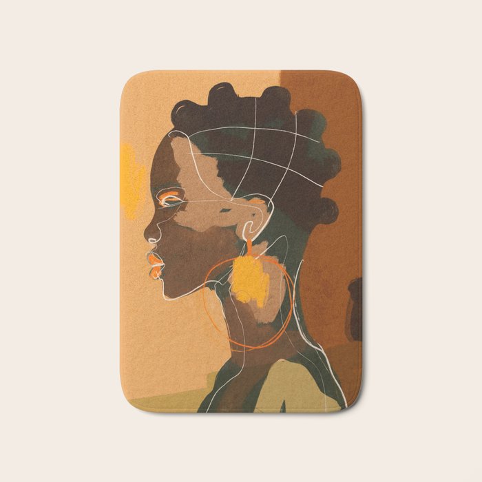 Abstract Art Girl Portrait Bath Mat Gallery Image 1