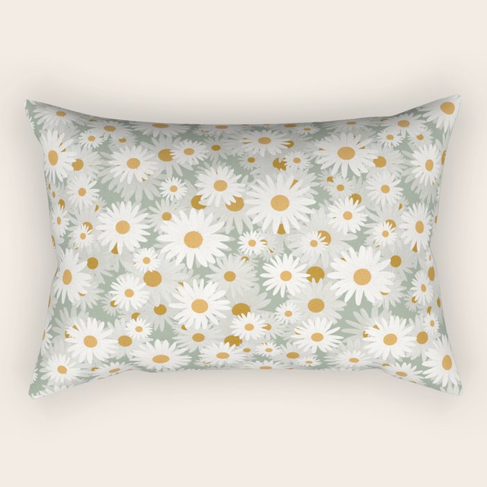 Chamomile pattern Rectangular Pillow Gallery Image 1