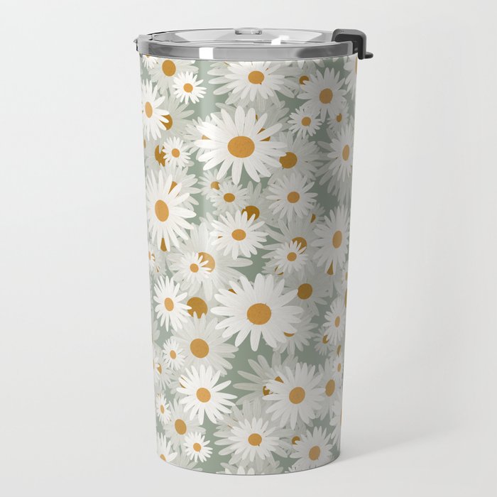 Chamomile pattern Travel Mug Gallery Image 2