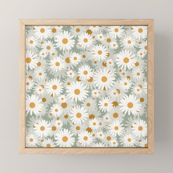 Chamomile pattern Mini Art Print Gallery Image 1