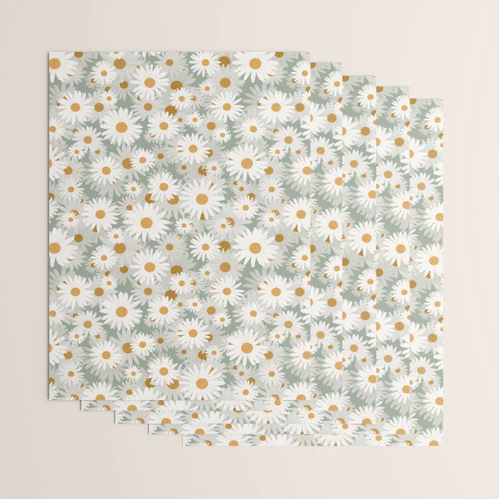 Chamomile pattern Wrapping Paper Gallery Image 3