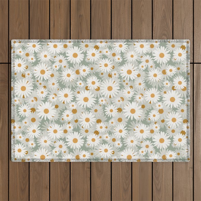 Chamomile pattern Outdoor Rug Gallery Image 1