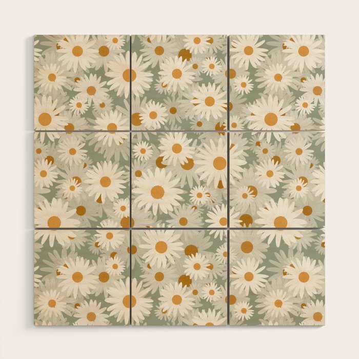Chamomile pattern Wood Wall Art Gallery Image 1