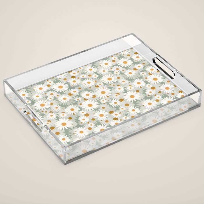 Chamomile pattern Acrylic Tray Gallery Image 1