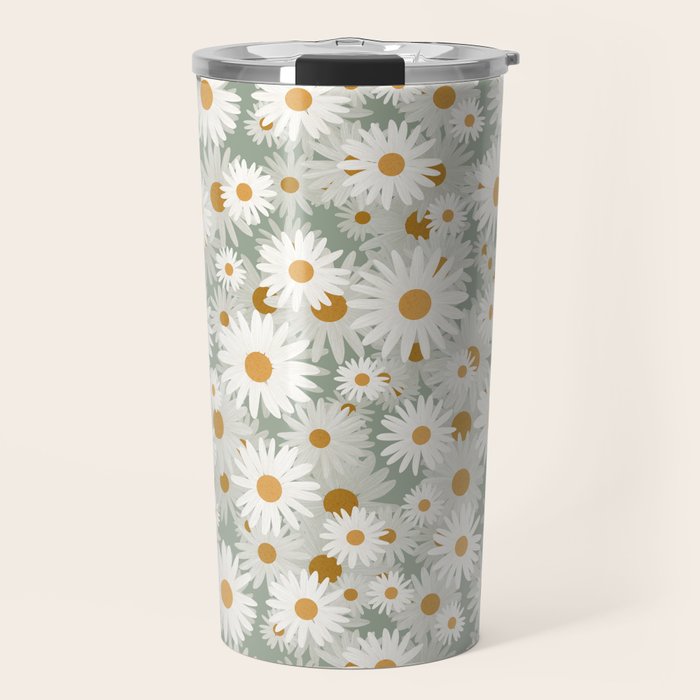 Chamomile pattern Travel Mug Gallery Image 1