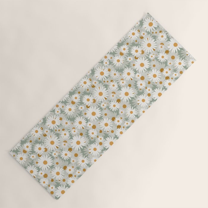 Chamomile pattern Yoga Mat Gallery Image 1
