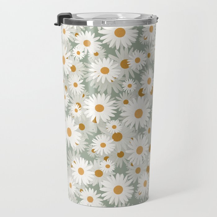 Chamomile pattern Travel Mug Gallery Image 3