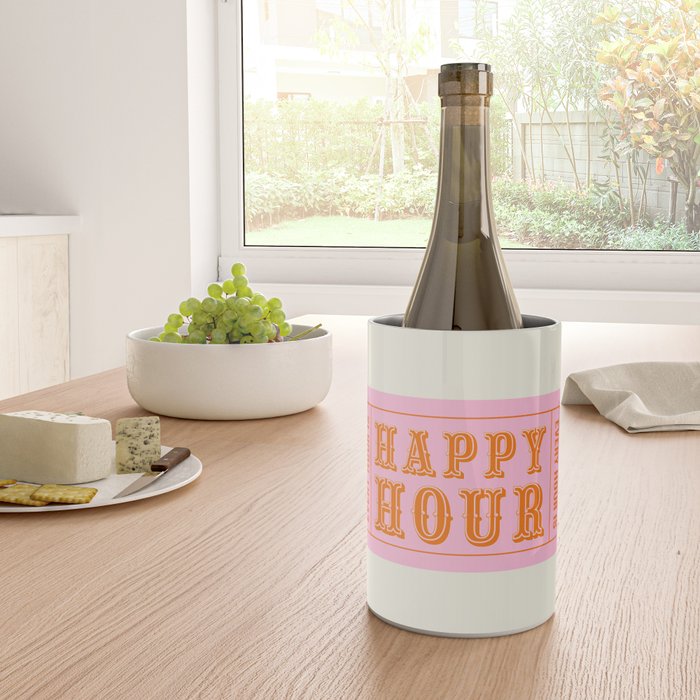 Every Hour Is Happy Hour, Pink Retro Bar Ticket Wine Chiller Gallery Image 4