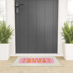Every Hour Is Happy Hour, Pink Retro Bar Ticket Welcome Mat Gallery Image 3