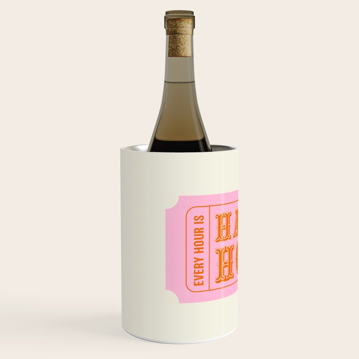 Every Hour Is Happy Hour, Pink Retro Bar Ticket Wine Chiller Gallery Image 2