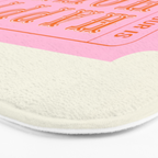 Every Hour Is Happy Hour, Pink Retro Bar Ticket Bath Mat Gallery Image 3