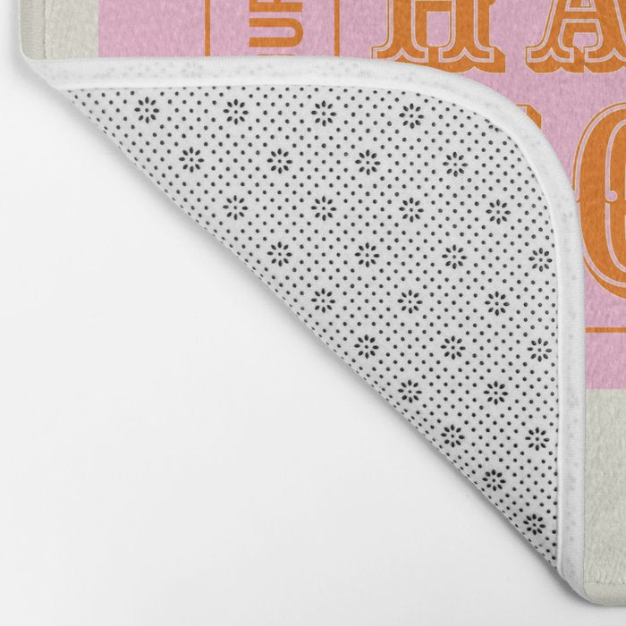 Every Hour Is Happy Hour, Pink Retro Bar Ticket Bath Mat Gallery Image 2