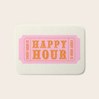 Every Hour Is Happy Hour, Pink Retro Bar Ticket Bath Mat Gallery Image 1