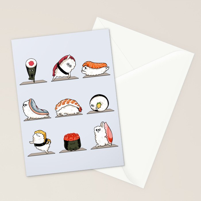 Sushi Yoga Stationery Card Gallery Image 2