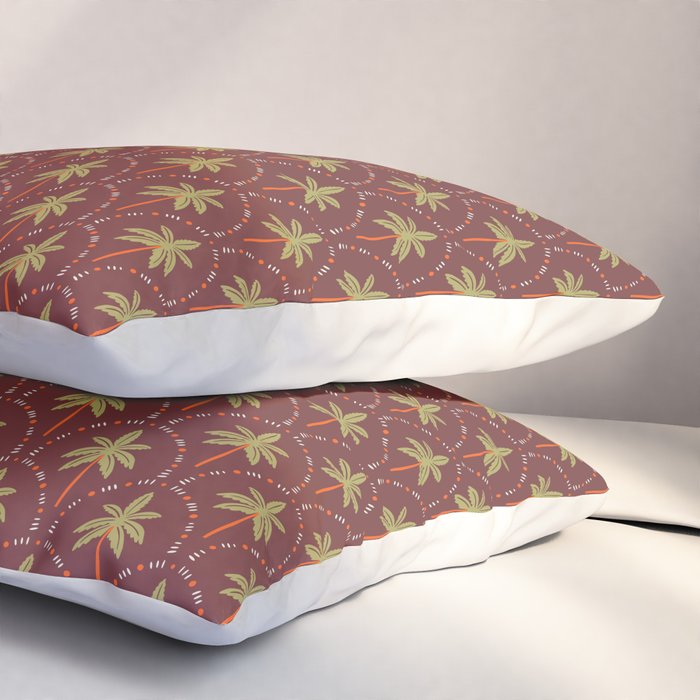 Vintage summer palm tree art pattern Pillow Sham Gallery Image 3