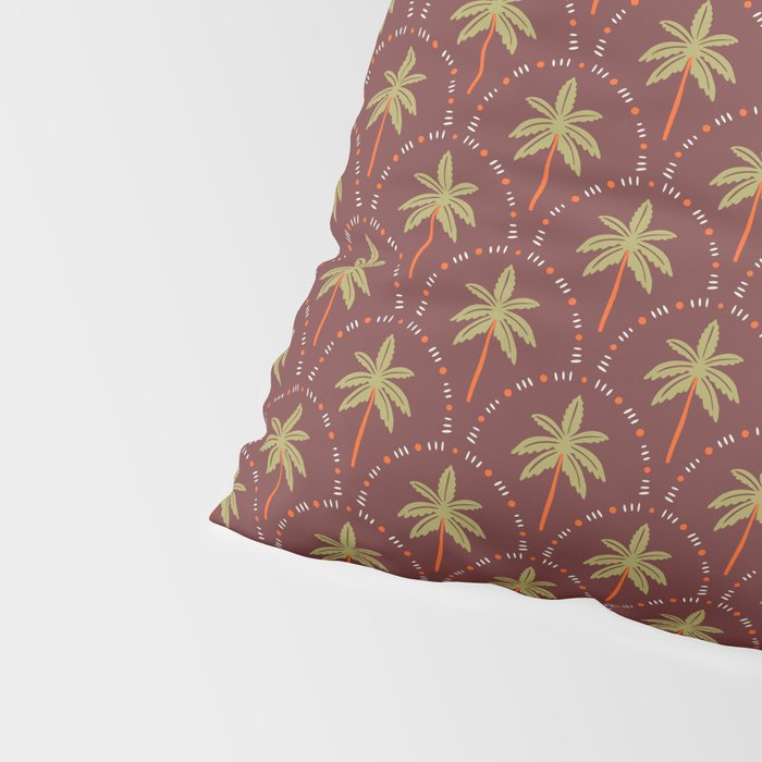 Vintage summer palm tree art pattern Pillow Sham Gallery Image 4
