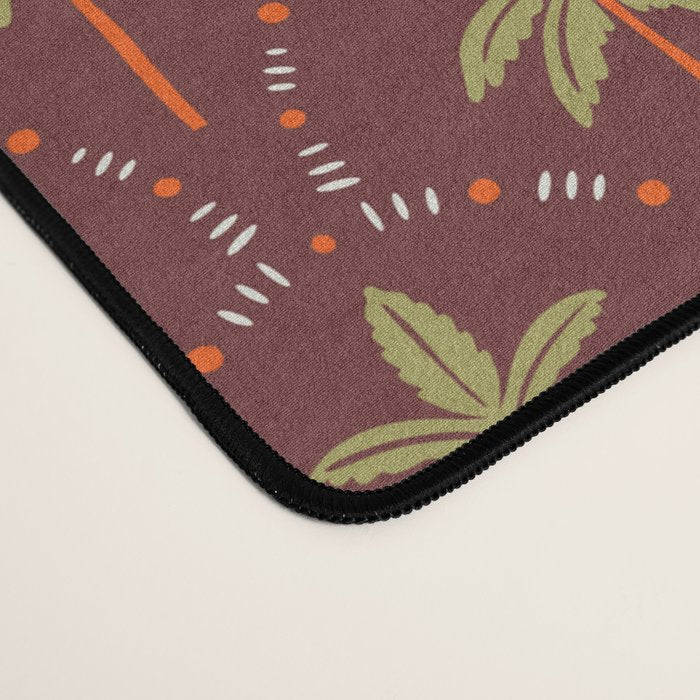 Vintage summer palm tree art pattern Desk Mat Gallery Image 4