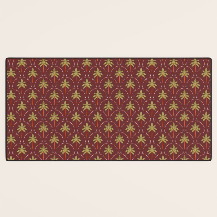 Vintage summer palm tree art pattern Desk Mat Gallery Image 3