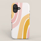 Abstract Shapes 37 in Mustard Yellow and Pale Pink iPhone Case Gallery Image 1