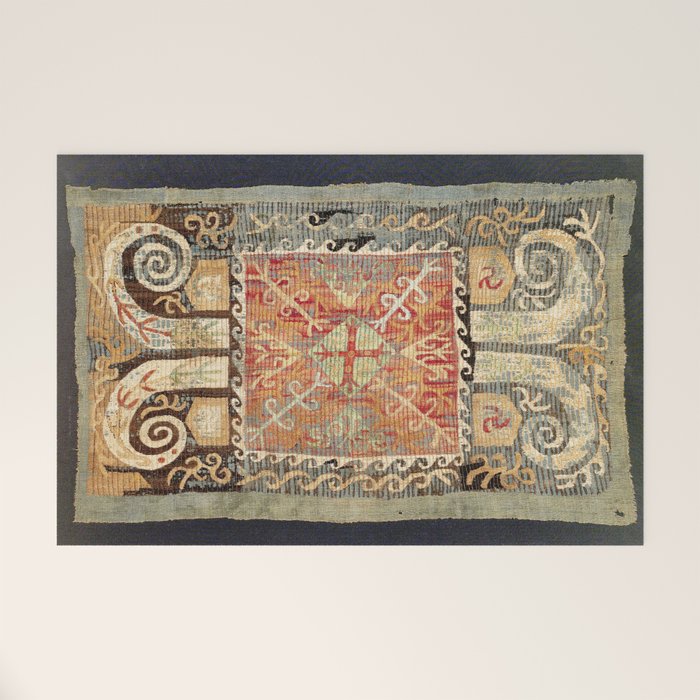 Kaitag 18th Century Caucasian Embroidery Print Welcome Mat Gallery Image 1