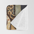 Kaitag 18th Century Caucasian Embroidery Print Throw Blanket Gallery Image 3