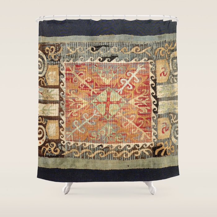 Kaitag 18th Century Caucasian Embroidery Print Shower Curtain Gallery Image 1