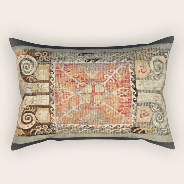 Kaitag 18th Century Caucasian Embroidery Print Rectangular Pillow Gallery Image 2