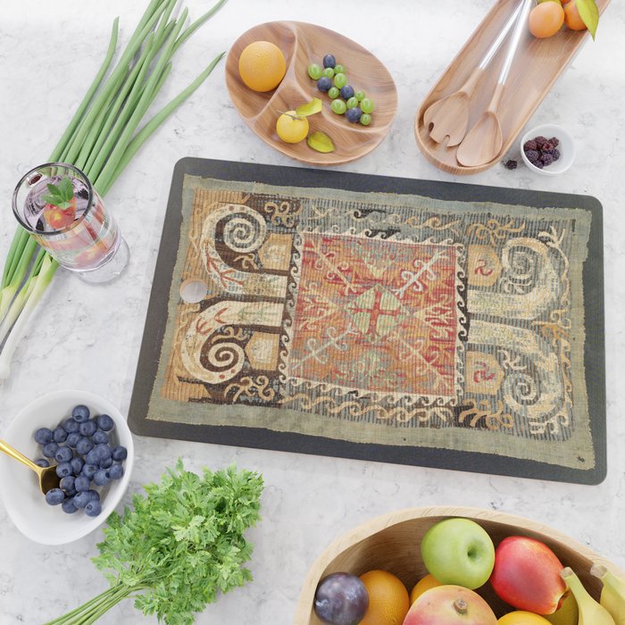 Kaitag 18th Century Caucasian Embroidery Print Cutting Board Gallery Image 2