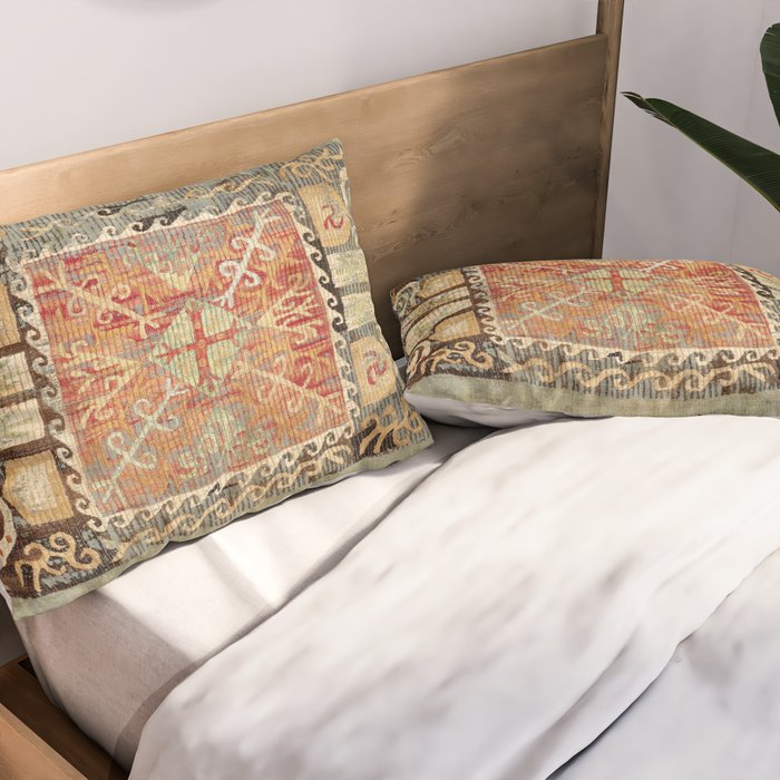 Kaitag 18th Century Caucasian Embroidery Print Pillow Sham Gallery Image 2