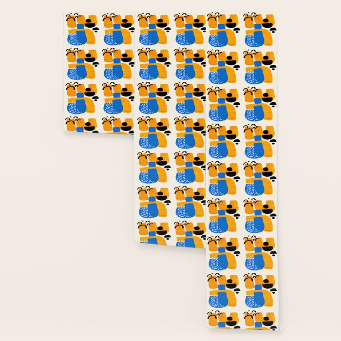Mid Century Modern abstract Minimalist Fun Colorful Shapes Patterns Ikea Yellow & Blue Wallpaper Gallery Image 3